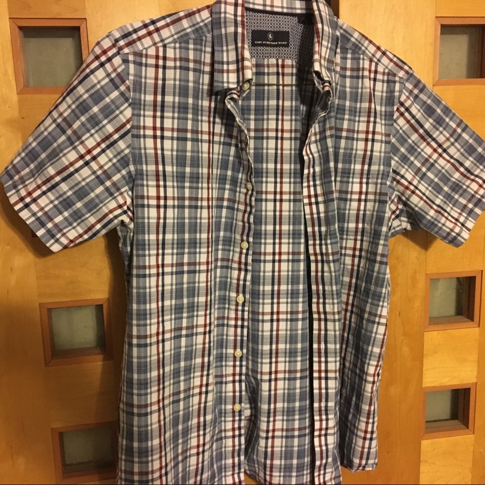 Hart Shaffner and Marx Lightweight Cotton Summer Shirt, L
